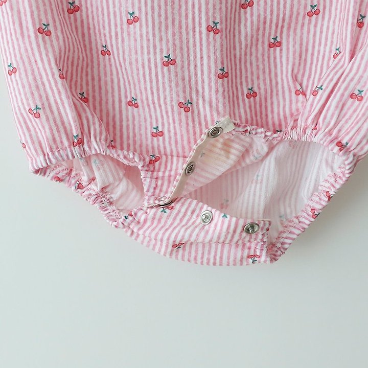 Lemonade - Korean Baby Fashion - #babyboutique - Cherry Bonbon Set (Romper + Bonnet) - 7