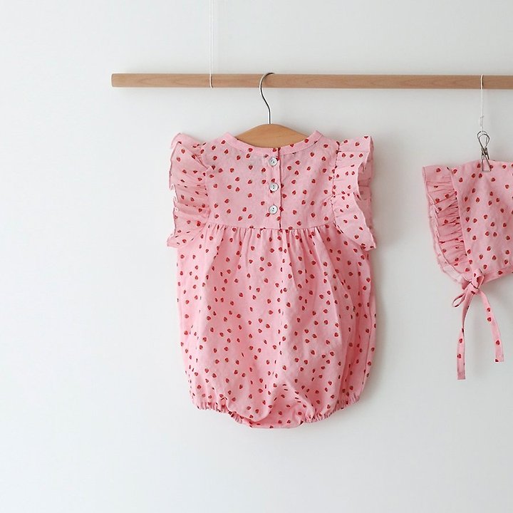 Lemonade - Korean Baby Fashion - #babyboutique - Berry Berry Set (Romper + Bonnet) - 6
