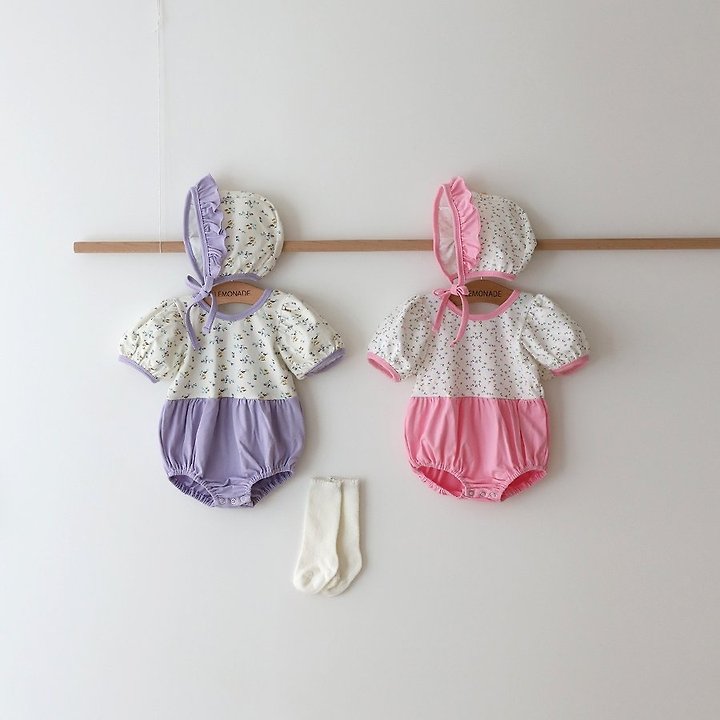 Lemonade - Korean Baby Fashion - #babyboutiqueclothing - Viola Set (Romper + Bonnet) - 2