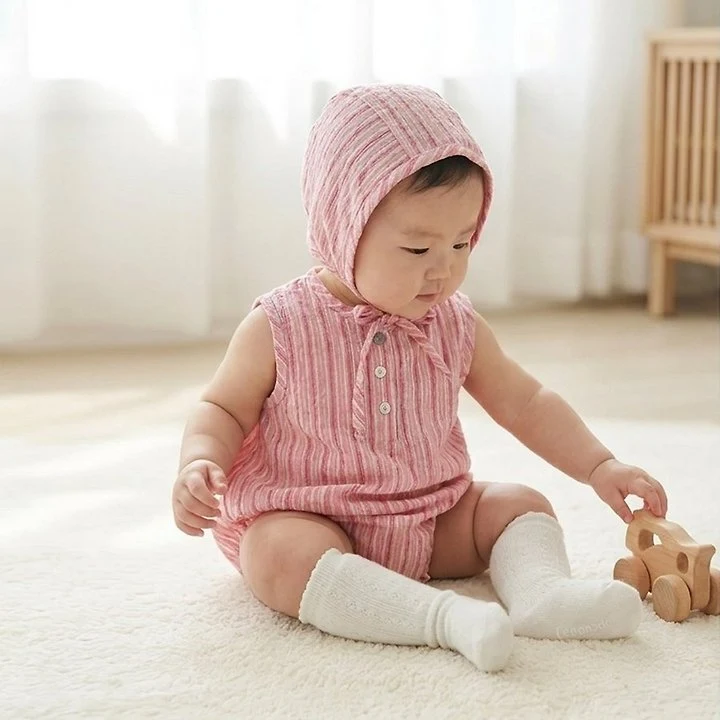 Lemonade - Korean Baby Fashion - #babyboutiqueclothing - Mandarin Set (Romper + Bonnet) - 11