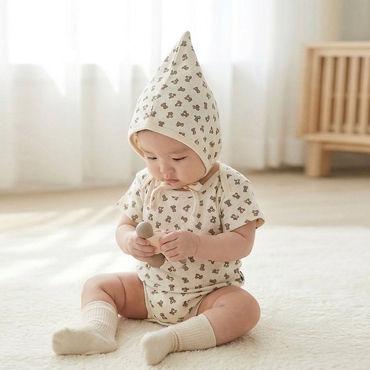 Lemonade - Korean Baby Fashion - #babyboutiqueclothing - Little Bear Set (Romper + Bonnet) - 10