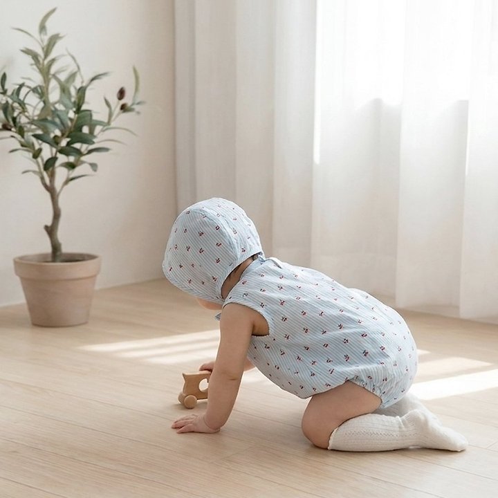 Lemonade - Korean Baby Fashion - #babyboutiqueclothing - Cherry Bonbon Set (Romper + Bonnet) - 9