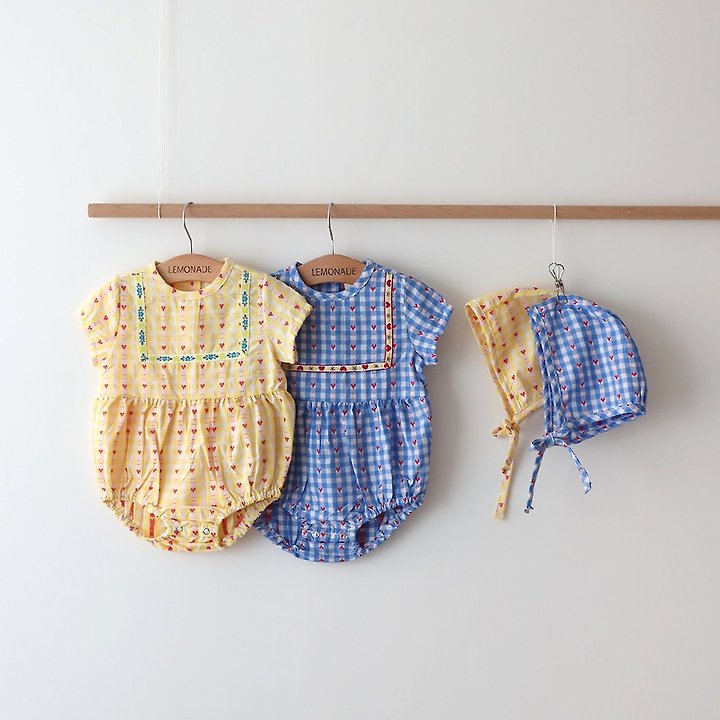Lemonade - Korean Baby Fashion - #babyclothing - Sera Set (Romper + Bonnet) - 2
