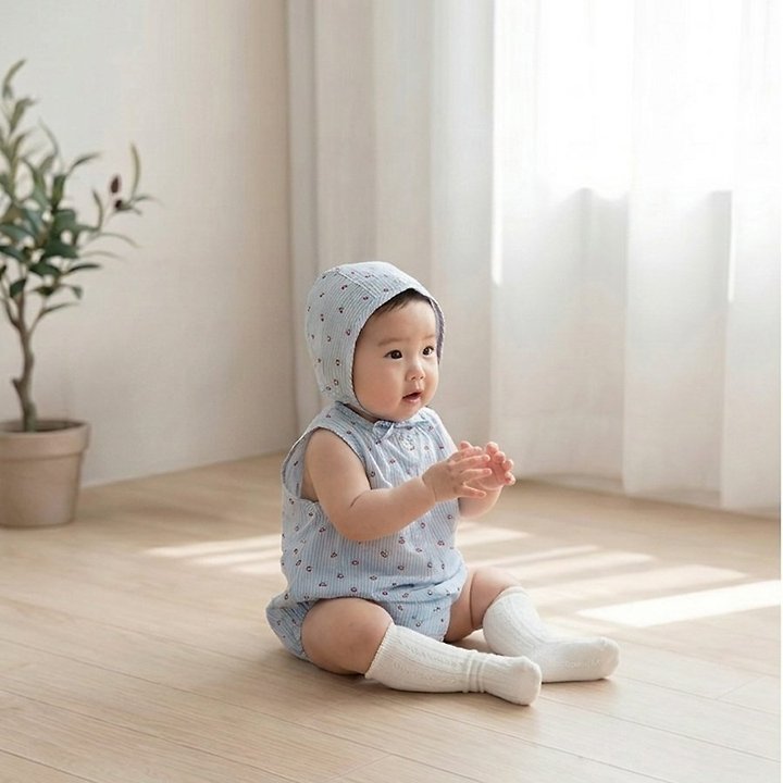 Lemonade - Korean Baby Fashion - #babyclothing - Cherry Bonbon Set (Romper + Bonnet) - 10