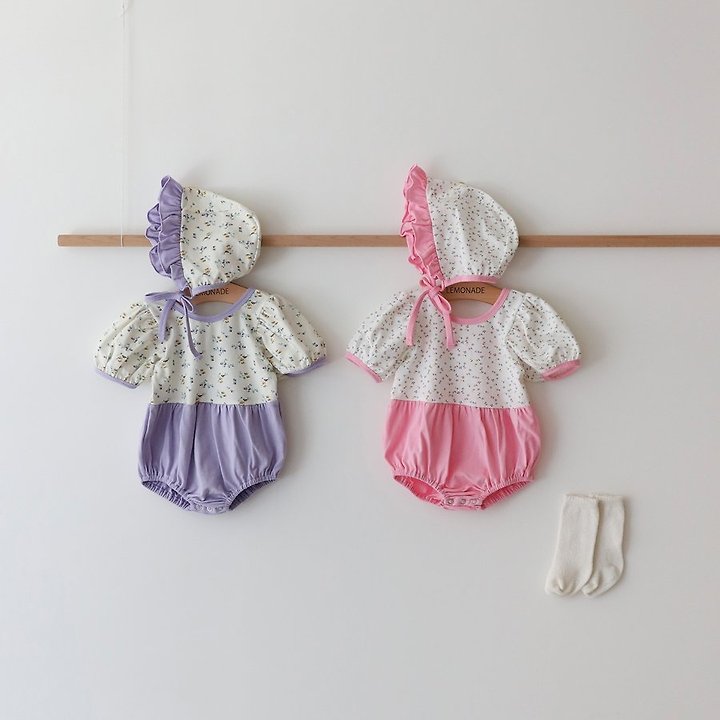 Lemonade - Korean Baby Fashion - #babyclothing - Viola Set (Romper + Bonnet) - 4