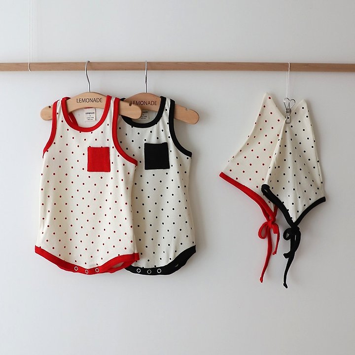 Lemonade - Korean Baby Fashion - #babyfashion - Water Drop Set (Romper + Bonnet) - 2