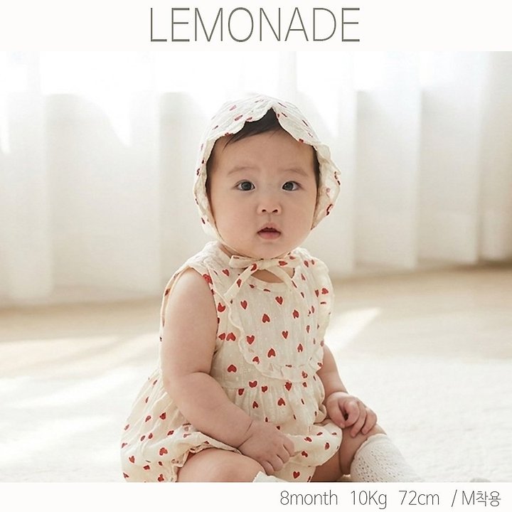 Lemonade - Korean Baby Fashion - #babyfever - Cupid Set (Romper + Bonnet) - 9