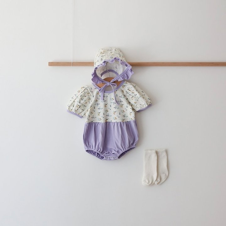 Lemonade - Korean Baby Fashion - #babyfever - Viola Set (Romper + Bonnet) - 5
