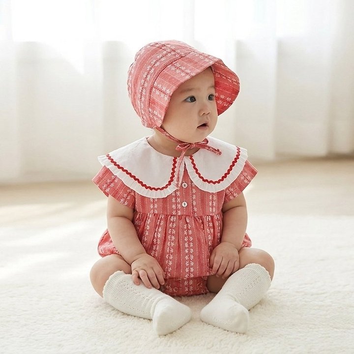 Lemonade - Korean Baby Fashion - #babygirlfashion - Flower Petal Set (Romper + Bonnet) - 9