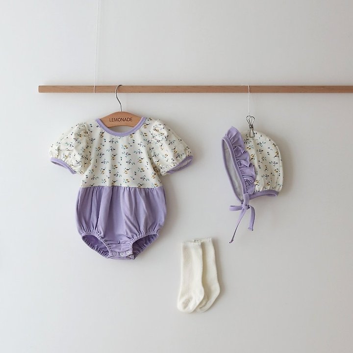 Lemonade - Korean Baby Fashion - #babygirlfashion - Viola Set (Romper + Bonnet) - 6