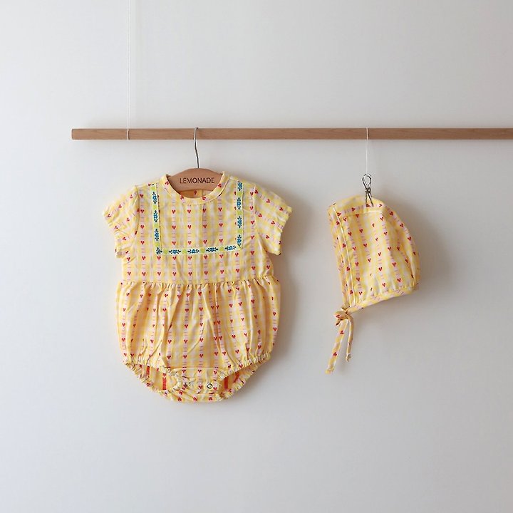 Lemonade - Korean Baby Fashion - #babygirlfashion - Sera Set (Romper + Bonnet) - 5