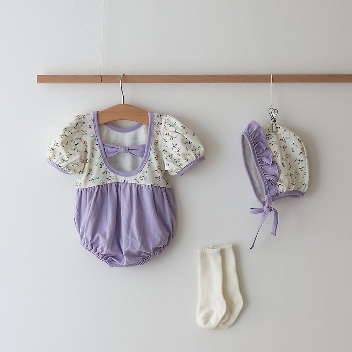 Lemonade - Korean Baby Fashion - #babylifestyle - Viola Set (Romper + Bonnet) - 7