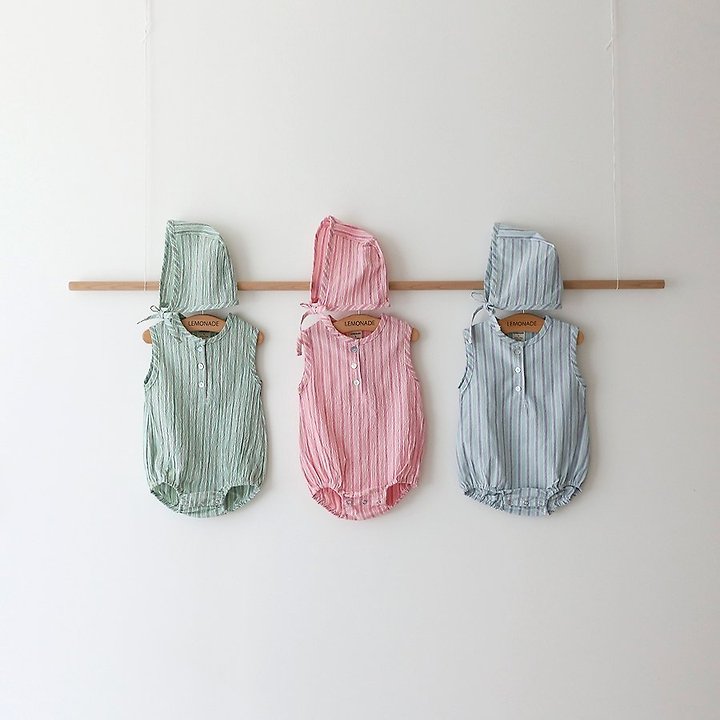 Lemonade - Korean Baby Fashion - #babylifestyle - Mandarin Set (Romper + Bonnet)