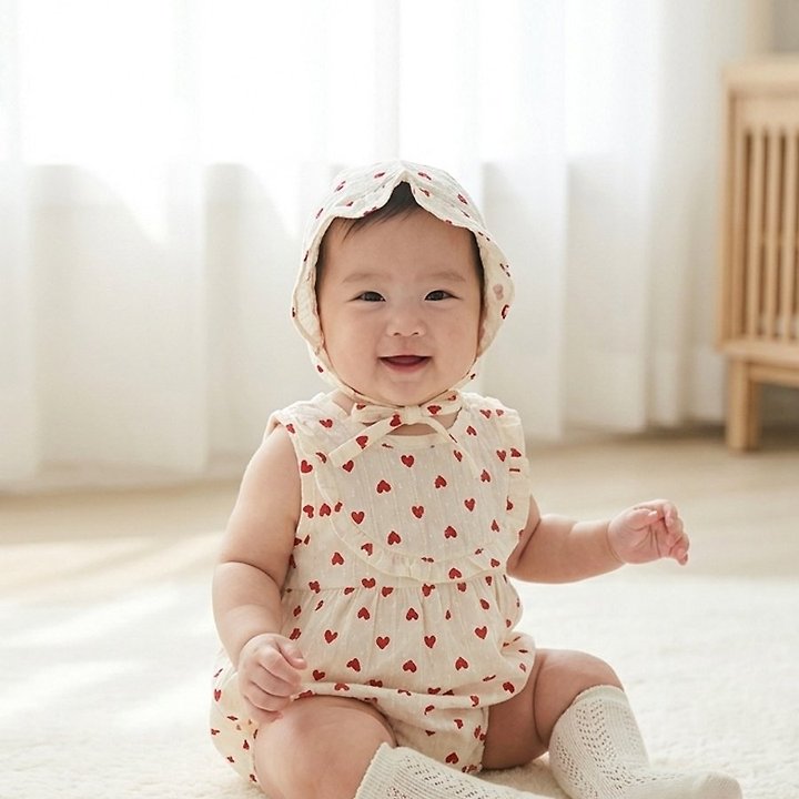 Lemonade - Korean Baby Fashion - #babyoninstagram - Cupid Set (Romper + Bonnet) - 12
