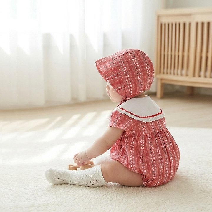 Lemonade - Korean Baby Fashion - #babyoninstagram - Flower Petal Set (Romper + Bonnet) - 11