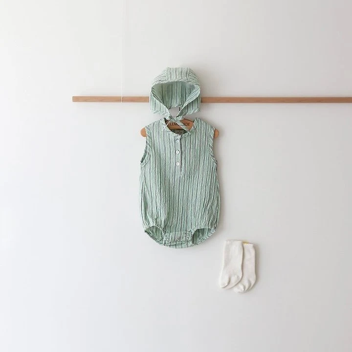 Lemonade - Korean Baby Fashion - #babyoninstagram - Mandarin Set (Romper + Bonnet) - 2