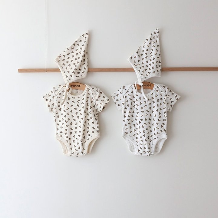 Lemonade - Korean Baby Fashion - #babyoninstagram - Little Bear Set (Romper + Bonnet)