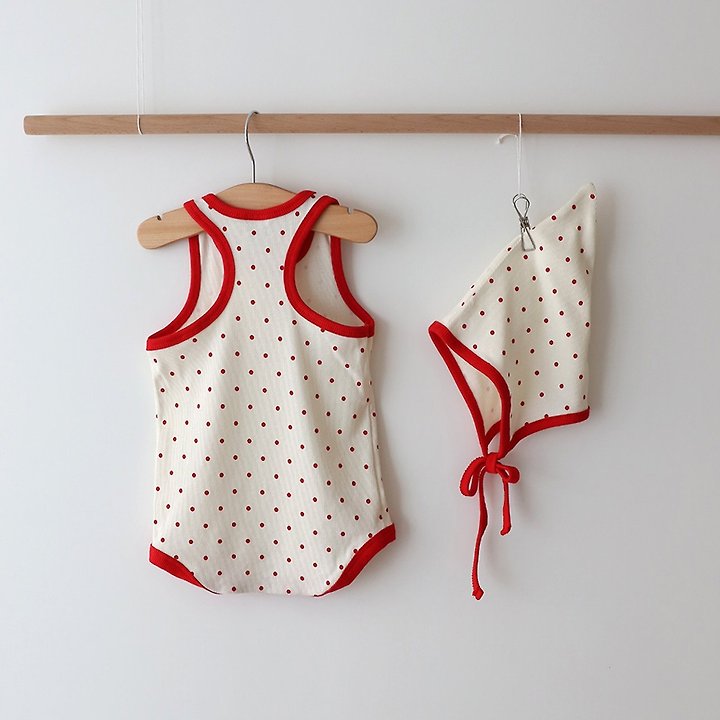 Lemonade - Korean Baby Fashion - #babyootd - Water Drop Set (Romper + Bonnet) - 7
