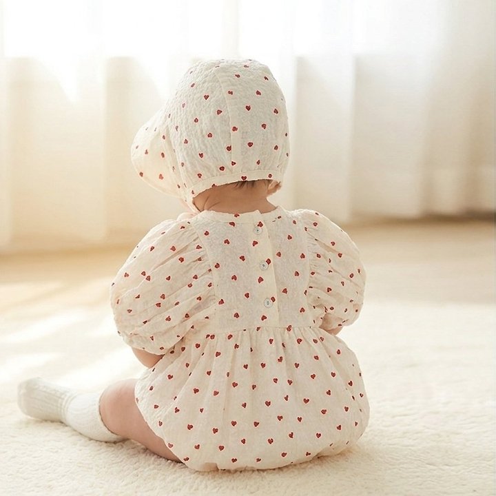 Lemonade - Korean Baby Fashion - #babyoutfit - Medley Set (Romper + Bonnet) - 12