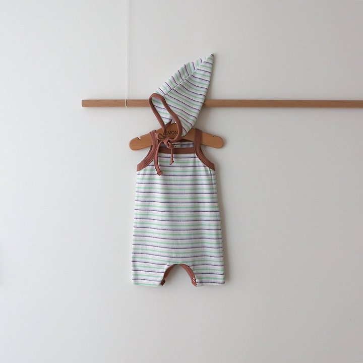 Lemonade - Korean Baby Fashion - #babyoutfit - Kiki Set (Romper + Bonnet) - 8