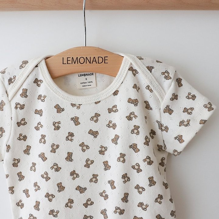 Lemonade - Korean Baby Fashion - #babyoutfit - Little Bear Set (Romper + Bonnet) - 3
