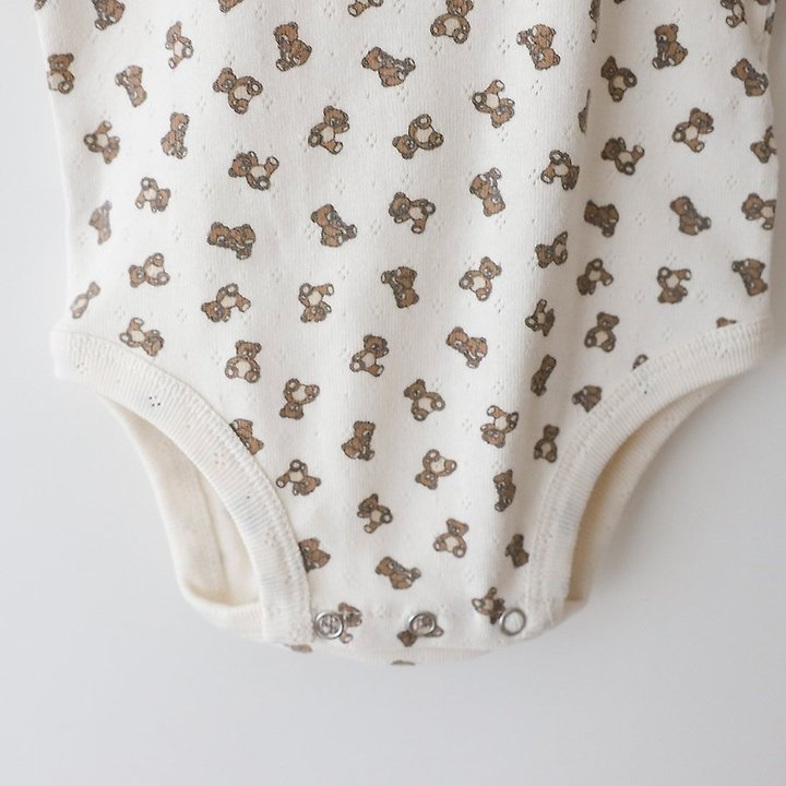 Lemonade - Korean Baby Fashion - #babyoutfit - Little Bear Set (Romper + Bonnet) - 4
