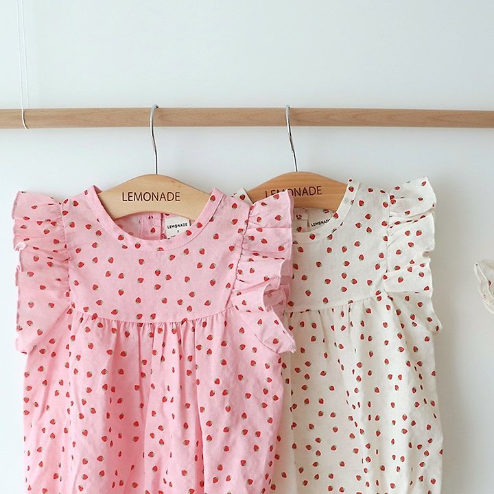 Lemonade - Korean Baby Fashion - #babyoutfit - Berry Berry Set (Romper + Bonnet) - 2