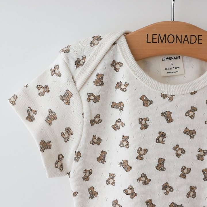 Lemonade - Korean Baby Fashion - #babywear - Little Bear Set (Romper + Bonnet) - 5