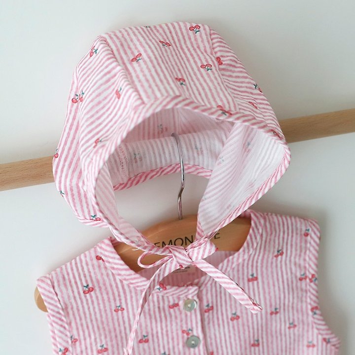 Lemonade - Korean Baby Fashion - #babyoutfit - Cherry Bonbon Set (Romper + Bonnet) - 4