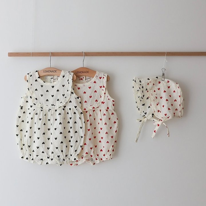 Lemonade - Korean Baby Fashion - #onlinebabyboutique - Cupid Set (Romper + Bonnet) - 2