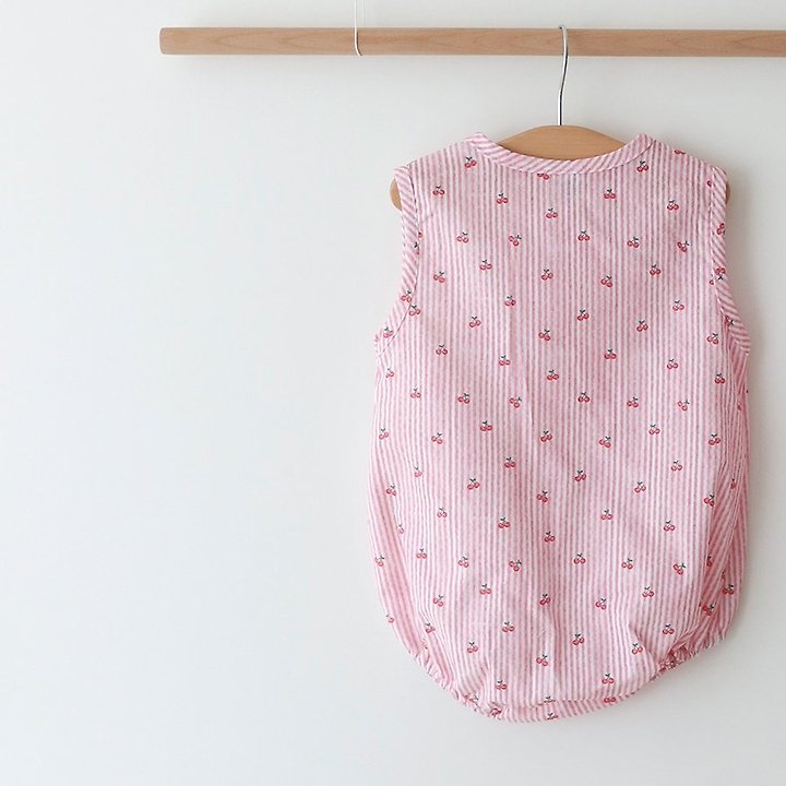 Lemonade - Korean Baby Fashion - #onlinebabyboutique - Cherry Bonbon Set (Romper + Bonnet) - 5