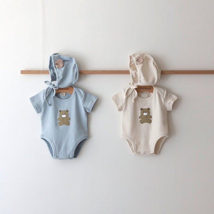 Lemonade - Korean Baby Fashion - #onlinebabyshop - Teto Set (Romper + Bonnet)