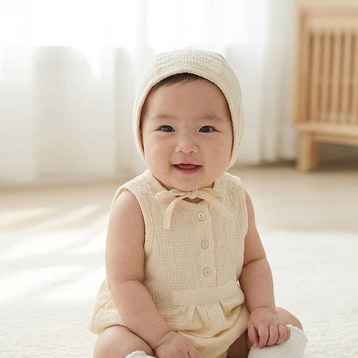 Lemonade - Korean Baby Fashion - #onlinebabyshop - Ripple Set (Romper + Bonnet) - 10