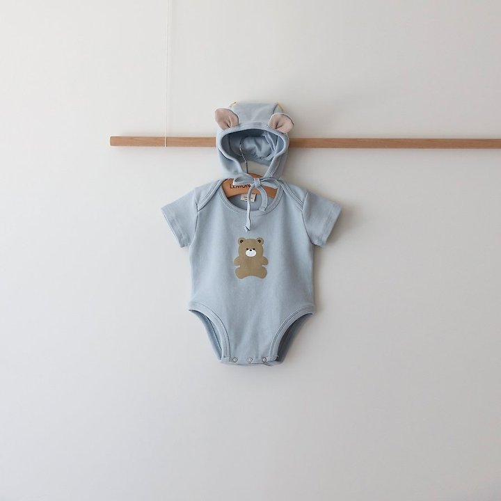 Lemonade - Korean Baby Fashion - #smilingbaby - Teto Set (Romper + Bonnet) - 2