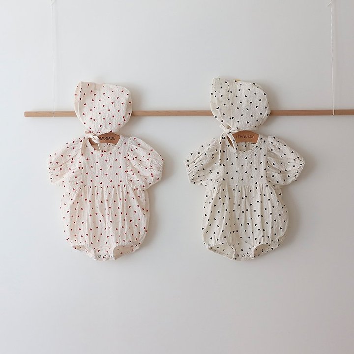 Lemonade - Korean Baby Fashion - #smilingbaby - Medley Set (Romper + Bonnet)