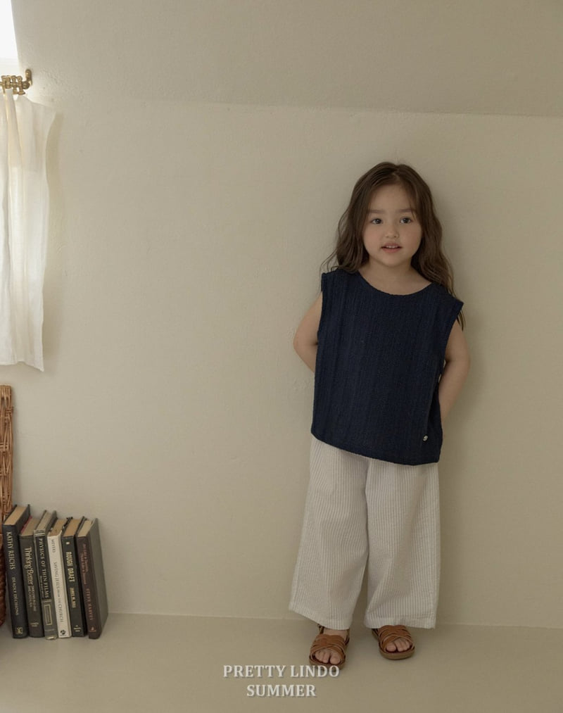 Lindo - Korean Children Fashion - #fashionkids - Eyelet Sleeveless Blouse - 8