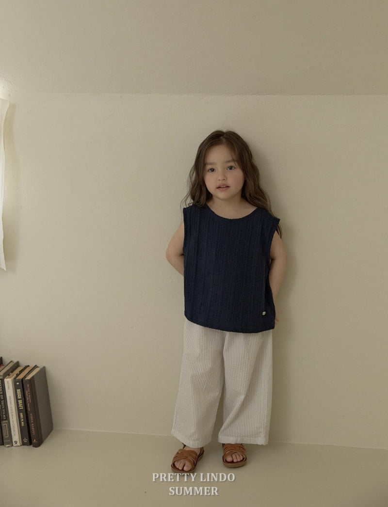 Lindo - Korean Children Fashion - #kidsshorts - Eyelet Sleeveless Blouse - 9