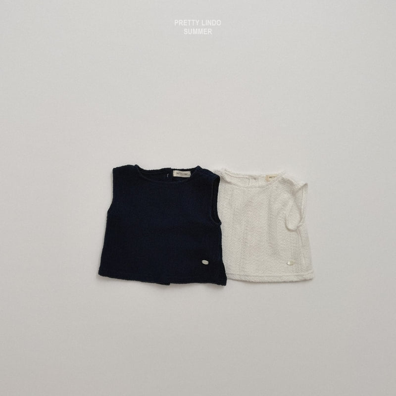 Lindo - Korean Children Fashion - #todddlerfashion - Eyelet Sleeveless Blouse