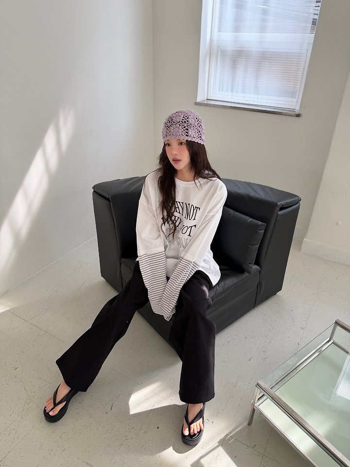 Livu - Korean Women Fashion - #momslook - Double Layer Long Sleeve Tee - 9