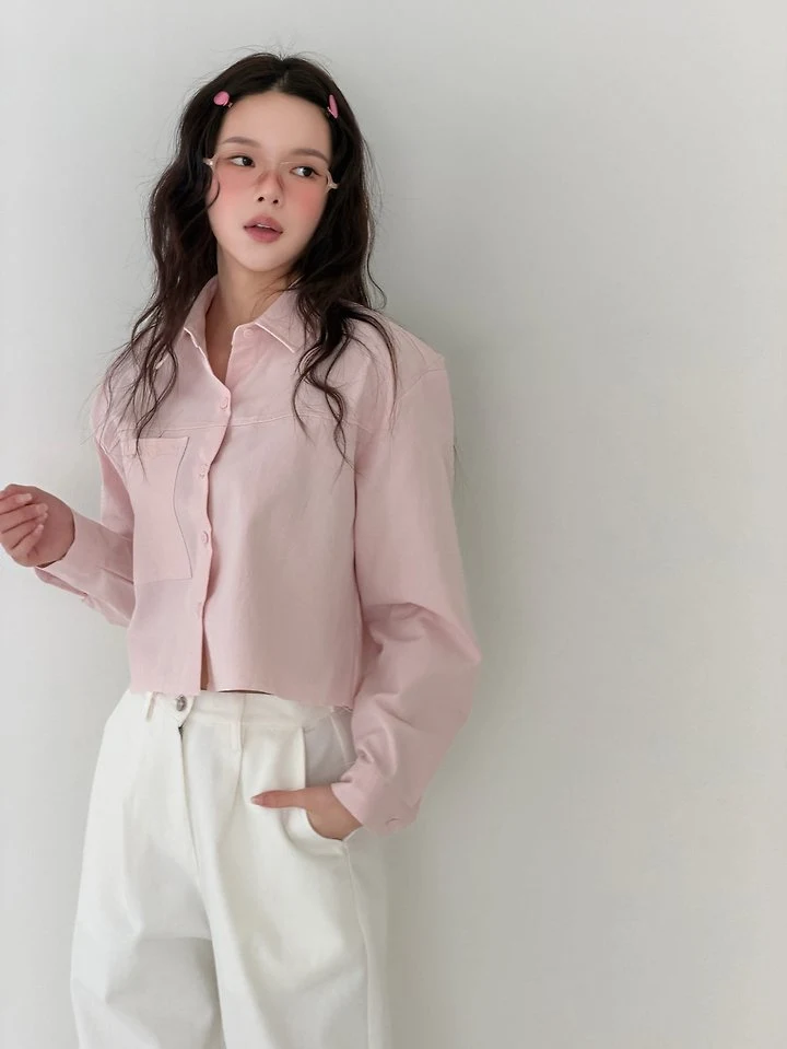 Livu - Korean Women Fashion - #momslook - Rib Embroidered Shirt - 12