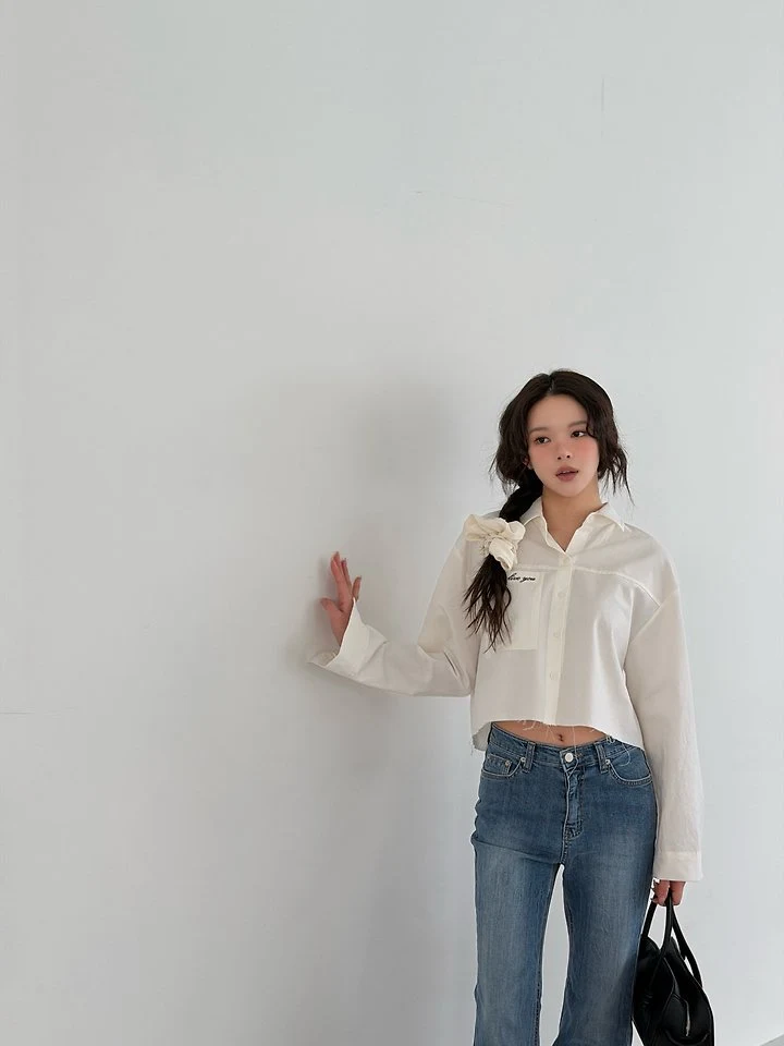 Livu - Korean Women Fashion - #womensfashion - Rib Embroidered Shirt - 4