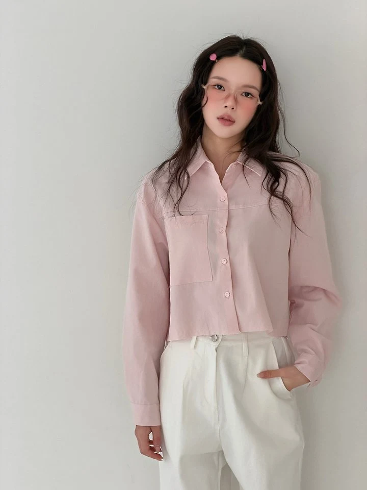 Livu - Korean Women Fashion - #momslook - Rib Embroidered Shirt - 8