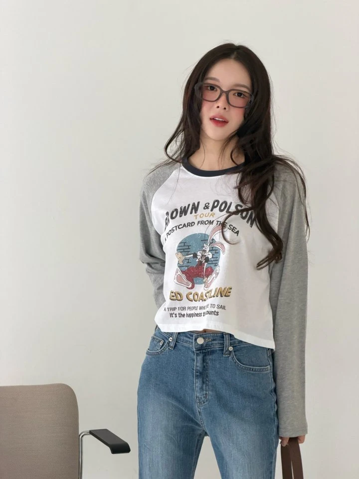 Livu - Korean Women Fashion - #momslook - Raglan Crop Tee - 8