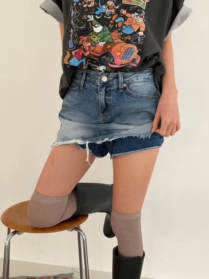 Livu - Korean Women Fashion - #momslook - Denim Skort - 3