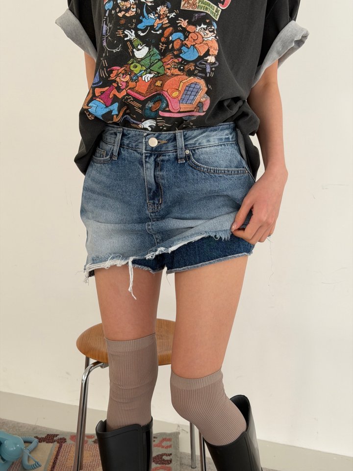 Livu - Korean Women Fashion - #momslook - Denim Skort - 7