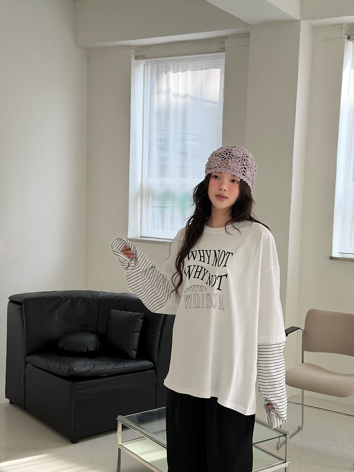 Livu - Korean Women Fashion - #womensfashion - Double Layer Long Sleeve Tee - 12