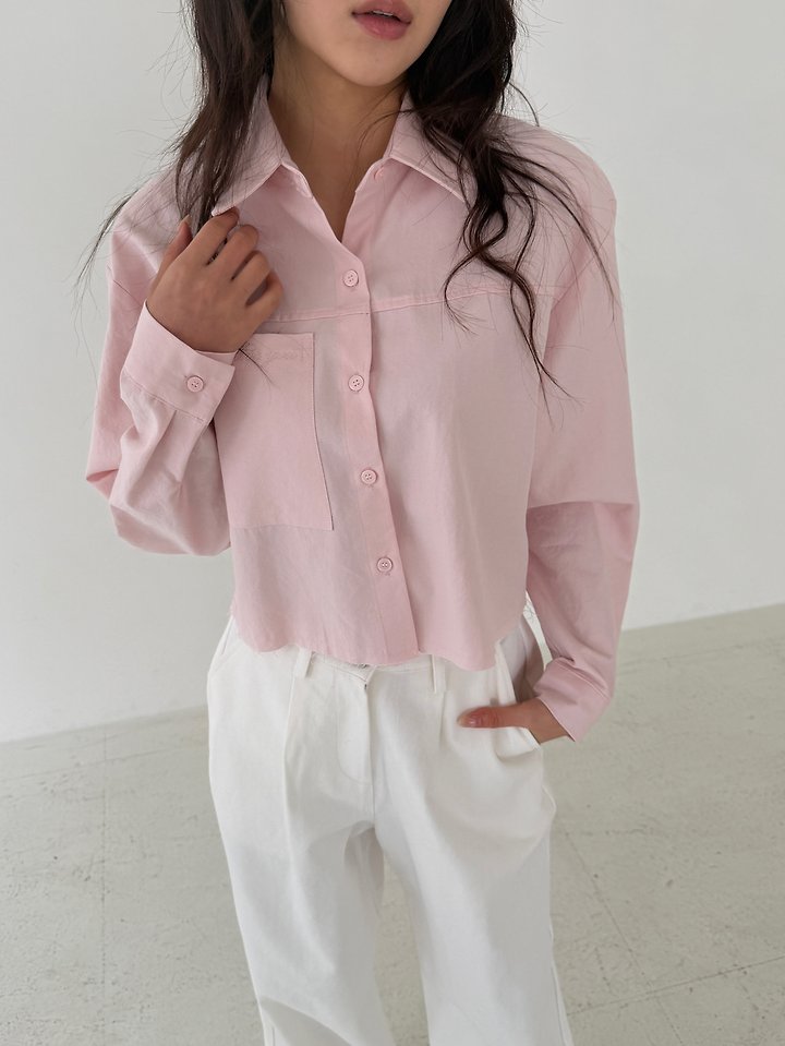 Livu - Korean Women Fashion - #womensfashion - Rib Embroidered Shirt - 11