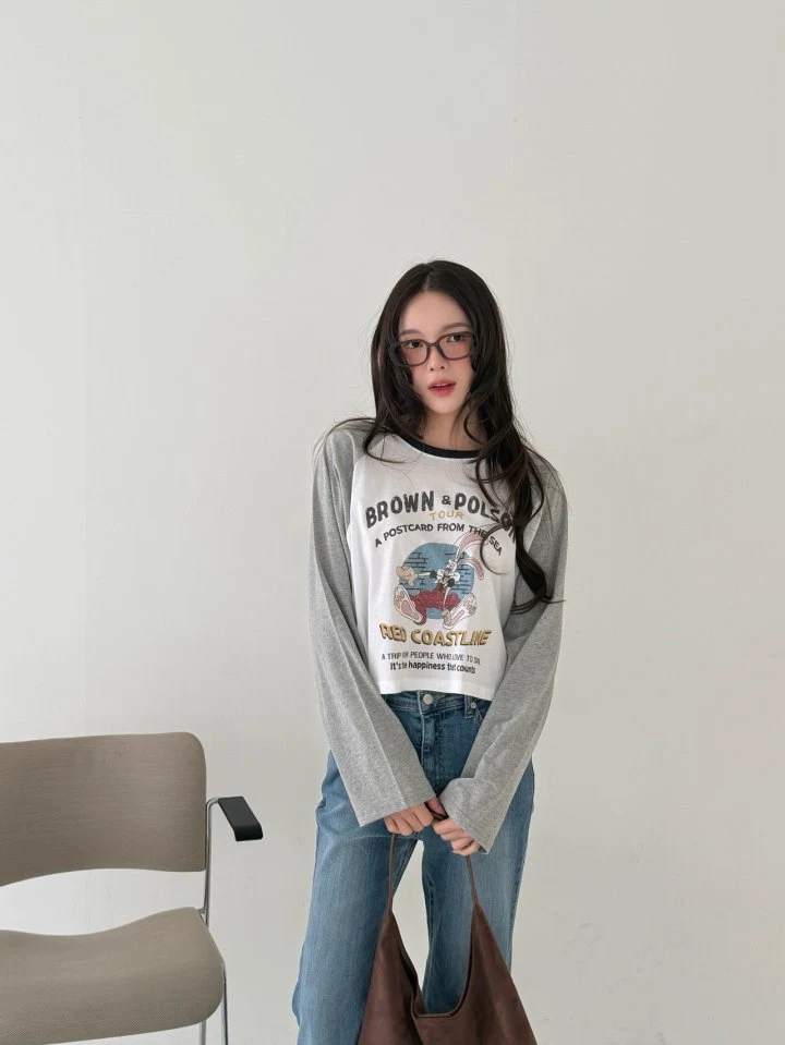 Livu - Korean Women Fashion - #womensfashion - Raglan Crop Tee - 3