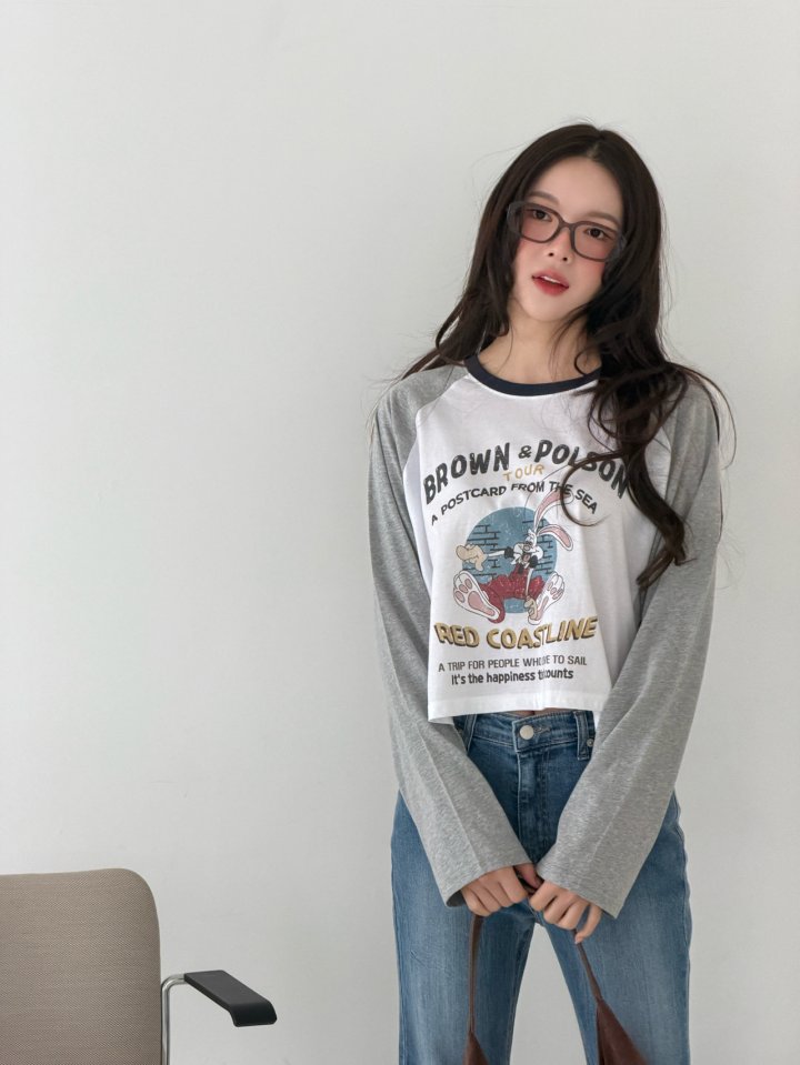 Livu - Korean Women Fashion - #womensfashion - Raglan Crop Tee - 5