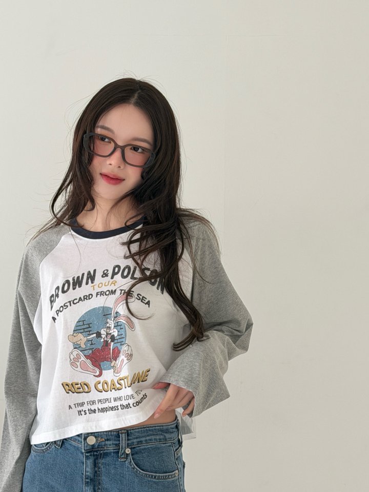Livu - Korean Women Fashion - #womensfashion - Raglan Crop Tee - 7